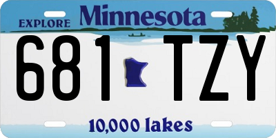 MN license plate 681TZY