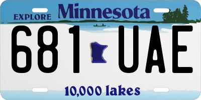 MN license plate 681UAE