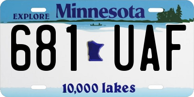 MN license plate 681UAF