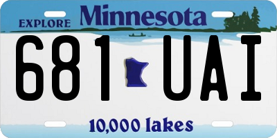 MN license plate 681UAI