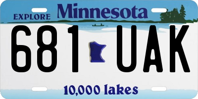 MN license plate 681UAK