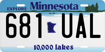 MN license plate 681UAL