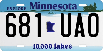 MN license plate 681UAO