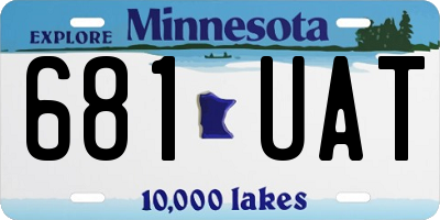 MN license plate 681UAT