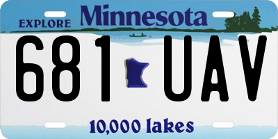 MN license plate 681UAV