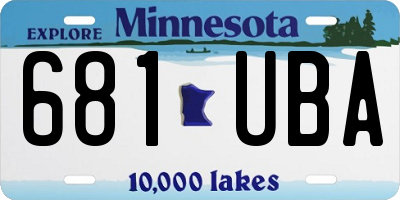 MN license plate 681UBA