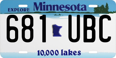 MN license plate 681UBC