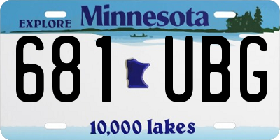 MN license plate 681UBG