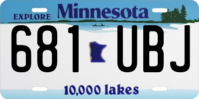 MN license plate 681UBJ