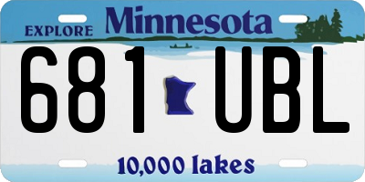 MN license plate 681UBL