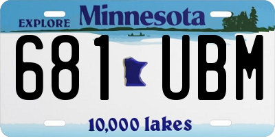 MN license plate 681UBM
