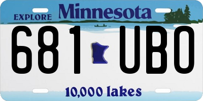 MN license plate 681UBO