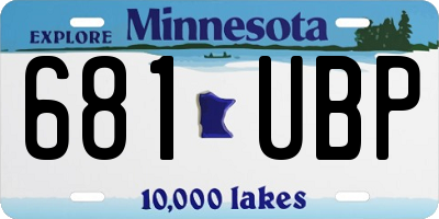 MN license plate 681UBP