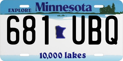 MN license plate 681UBQ