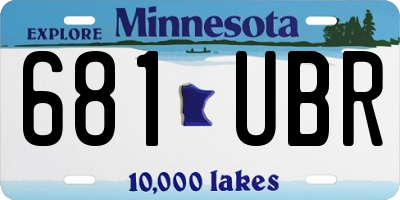 MN license plate 681UBR