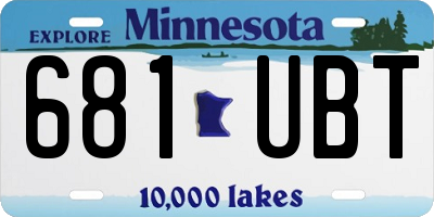 MN license plate 681UBT