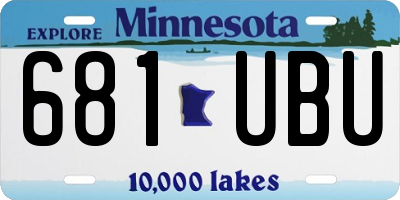MN license plate 681UBU