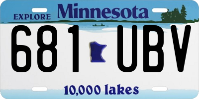 MN license plate 681UBV