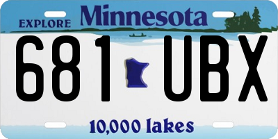 MN license plate 681UBX