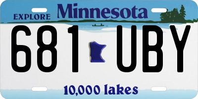 MN license plate 681UBY