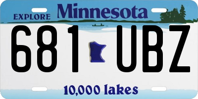 MN license plate 681UBZ