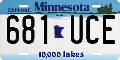 MN license plate 681UCE