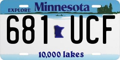 MN license plate 681UCF