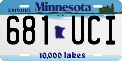 MN license plate 681UCI