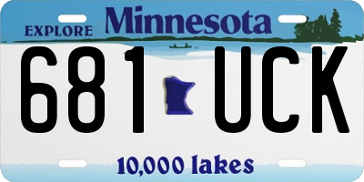 MN license plate 681UCK