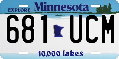 MN license plate 681UCM