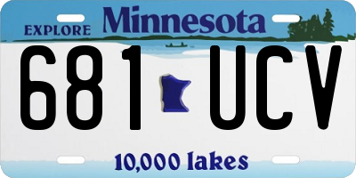 MN license plate 681UCV