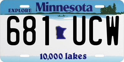 MN license plate 681UCW