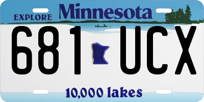 MN license plate 681UCX