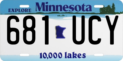 MN license plate 681UCY