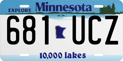 MN license plate 681UCZ