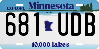 MN license plate 681UDB