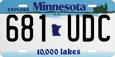 MN license plate 681UDC
