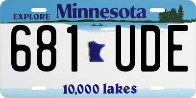 MN license plate 681UDE