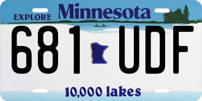 MN license plate 681UDF