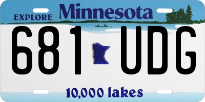 MN license plate 681UDG