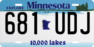 MN license plate 681UDJ