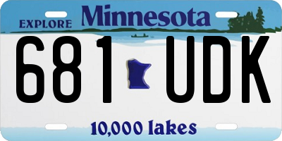 MN license plate 681UDK