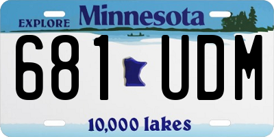 MN license plate 681UDM