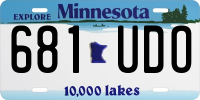 MN license plate 681UDO