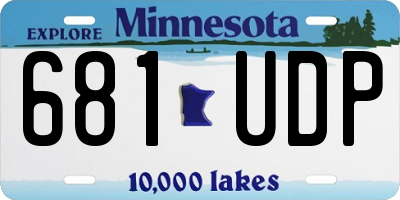 MN license plate 681UDP