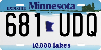 MN license plate 681UDQ