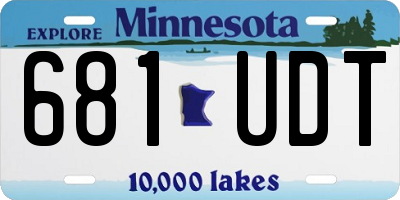 MN license plate 681UDT