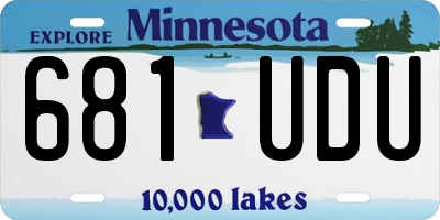 MN license plate 681UDU