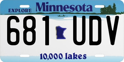 MN license plate 681UDV