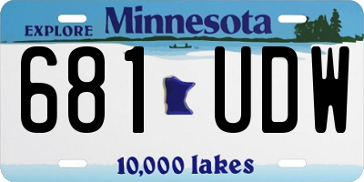 MN license plate 681UDW